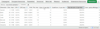 Google AdWords : les dimensions