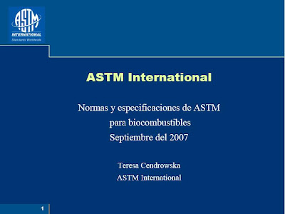 NORMAS Y ESPECIFICACIONES ASTM PARA BIOCOMBUSTIBLES