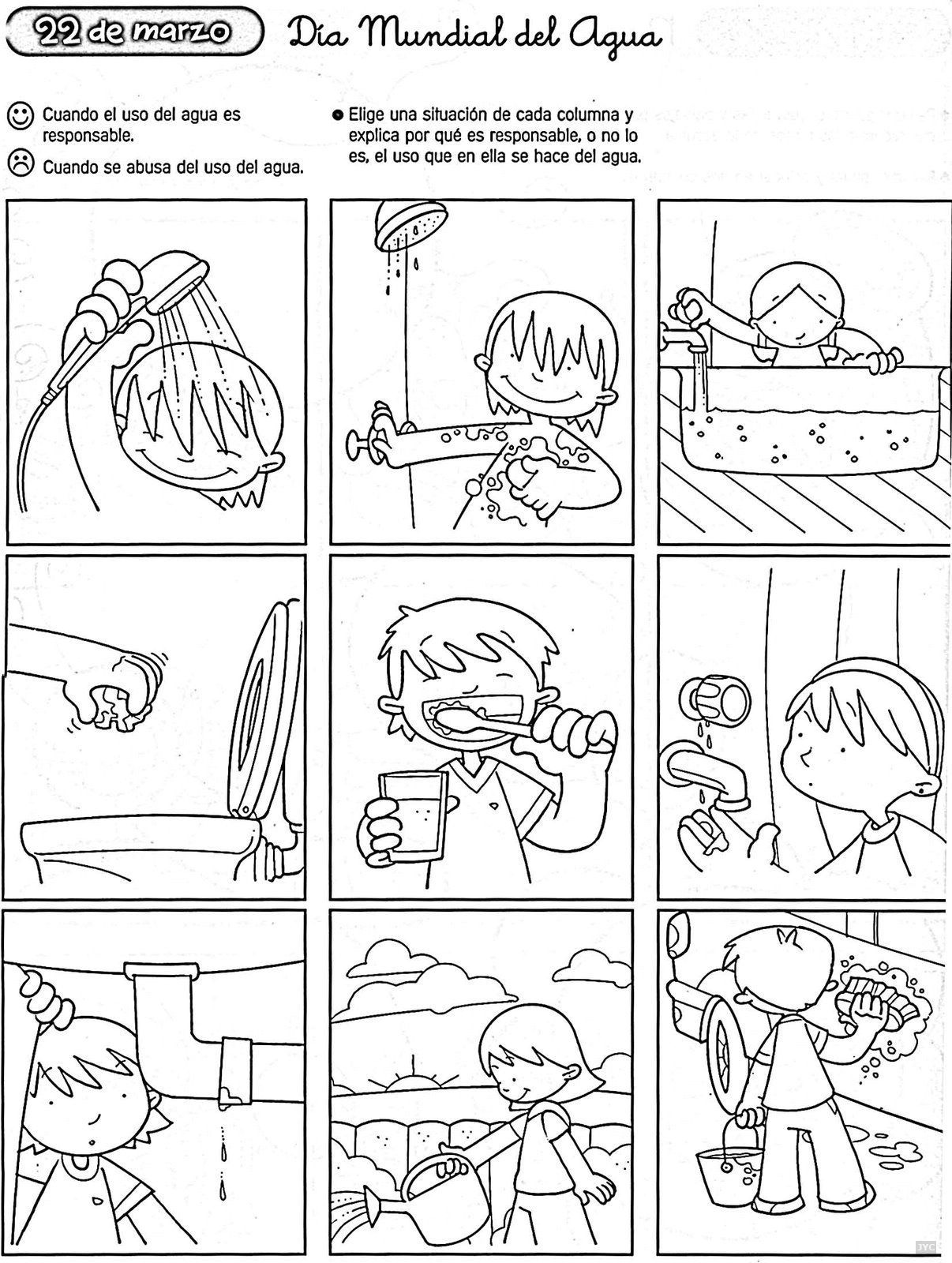 Colorear Dia Mundial Del Agua Jugar Y Colorear