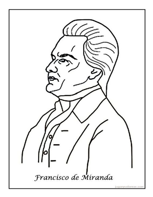 Caricatura para colorear Francisco de Miranda