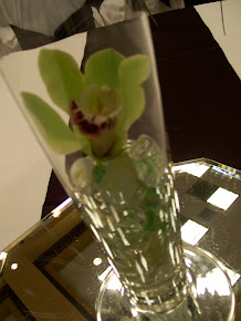 orchids in cylinder