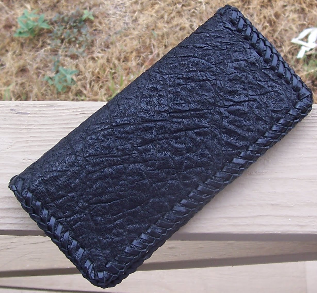 Exotic Leather Biker Wallet: Handmade elephant Hide biker wallet