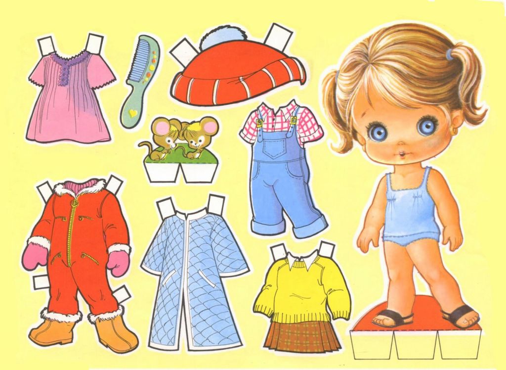 Recorte Con Ropa Muñecas para recortar: Muñeca con vestidos para recortar