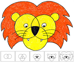 lion draw drawing easy face projects simple grade cup