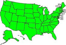 States Visited So Far (in green)