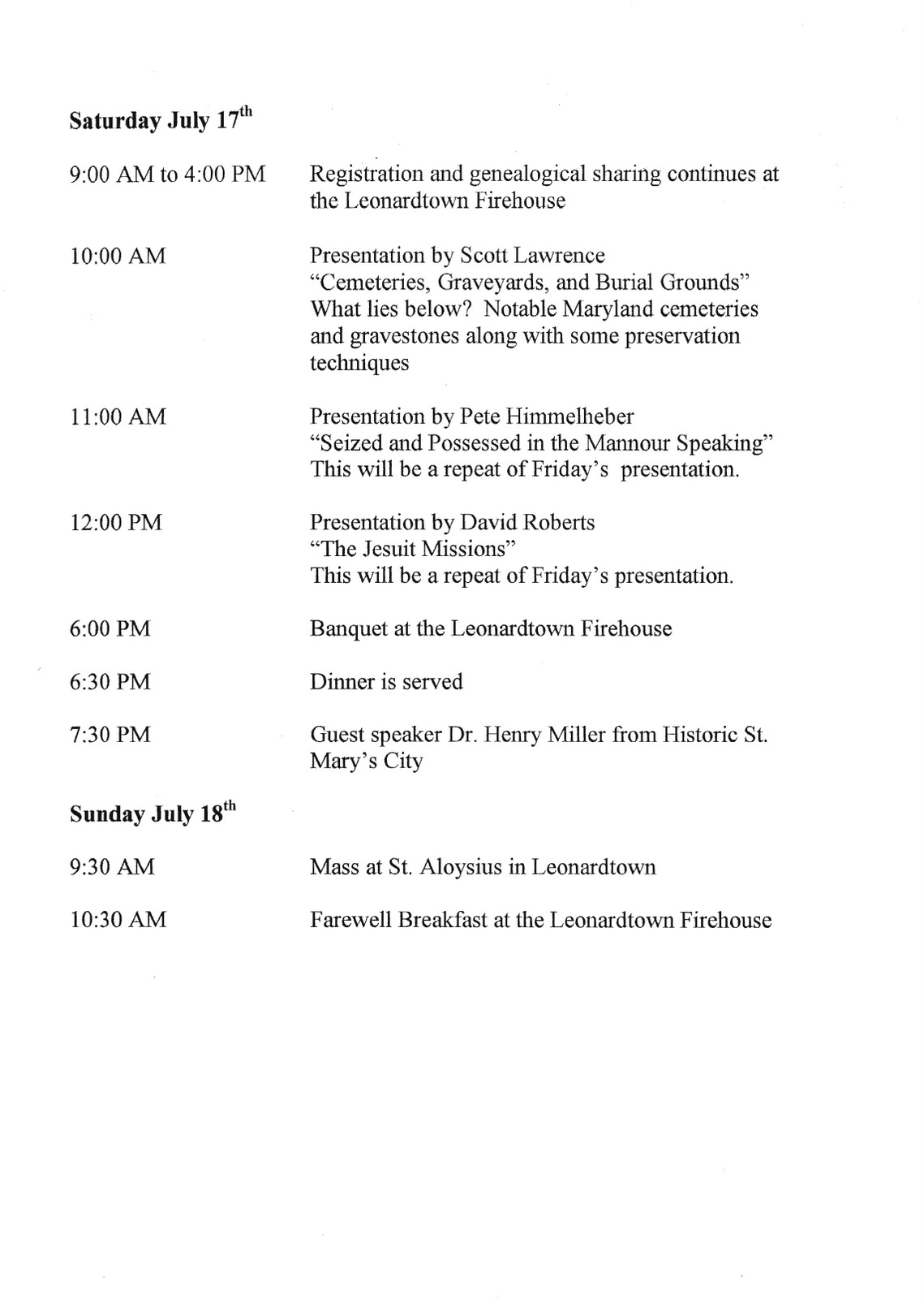 Leonardtown Maryland News: Maryland to Kentucky Reunion 2010 Schedule of Events Leonardtown Maryland News: Maryland to Kentucky Reunion 2010 Schedule of Events