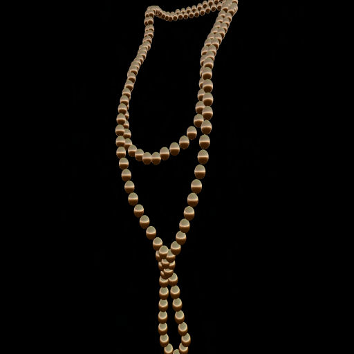 Copper Knotted & Long Pearl Necklace