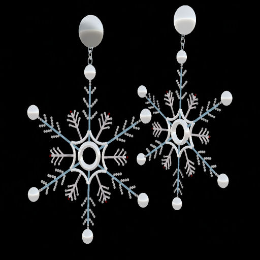 Blue Snowflake Earrings