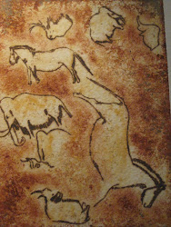 caveman drawings cave france nice draw walls stick animals figures he paris today