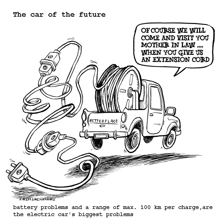 Erik Petri Illustration Blæksprutten 2010....about electric cars