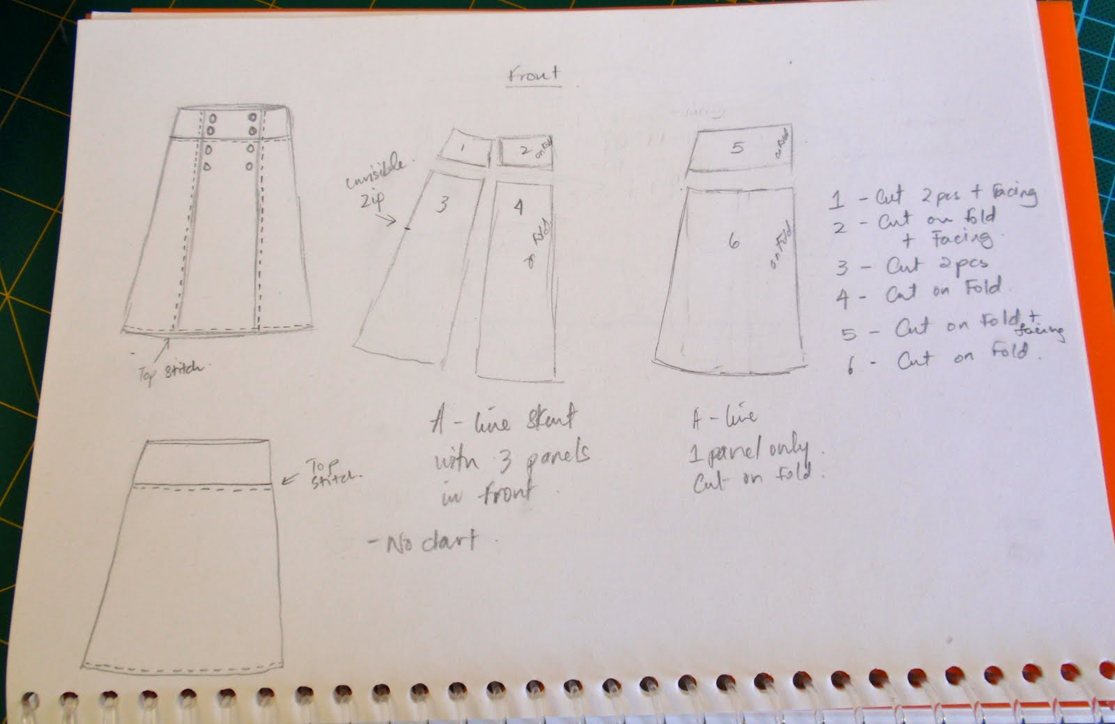 umamakeuphdtv-pattern-drafting-a-line-skirt-with-front-panels