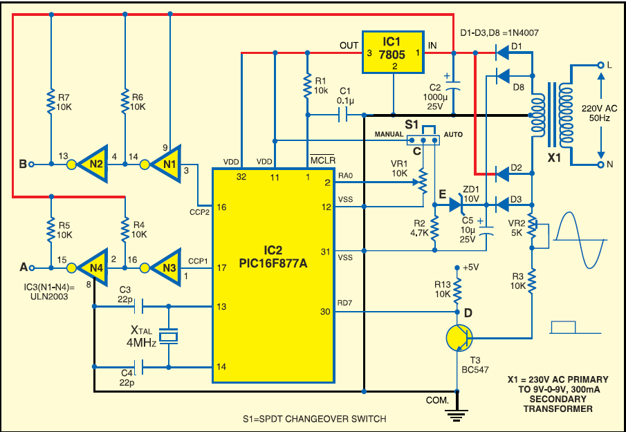 Electronics EveryWhere: Smart Voltage Stabilizer Using PIC16F877A