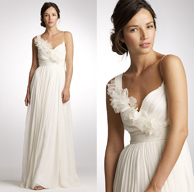 This new J Crew wedding dress with its flower trim would be perfect for 