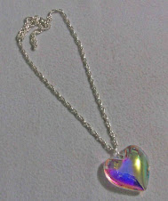 Cod 2141 Corazón de cristal y cadena en doble baño de plata