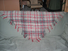 Gray and Pink Wool Shawl