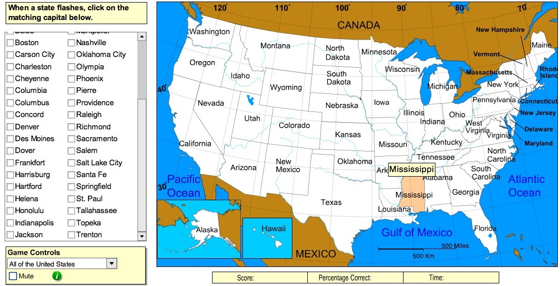 Thiel Academy U.S. Geography Online Games