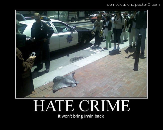 Hate Crime - it won't bring Irwin back stingray dead