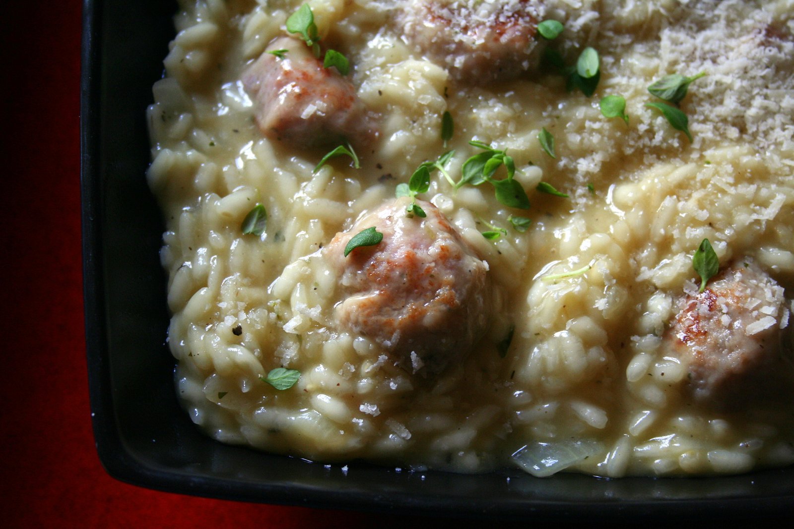 Senses in the kitchen Pork sausage & thyme risotto