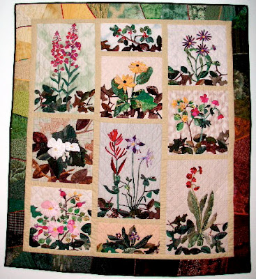 wildflower hand appliqued quilt