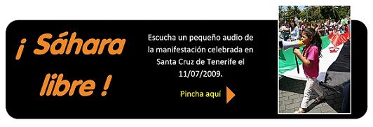 Sáhara libre: accede a un pequeño audio de la manifestación del 11/07/2009 en S/C de Tenerife.