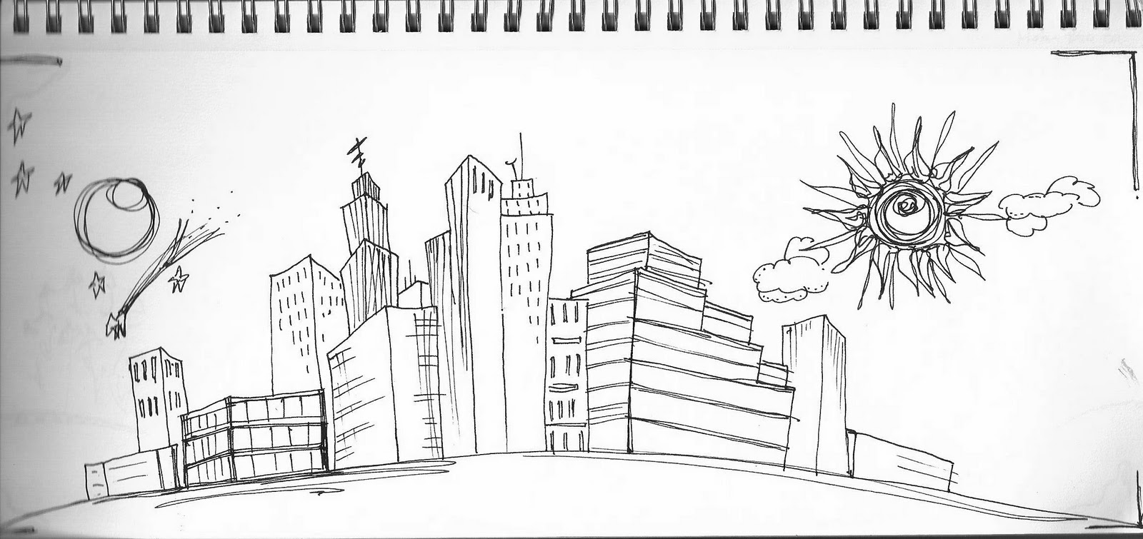 sketch of a city