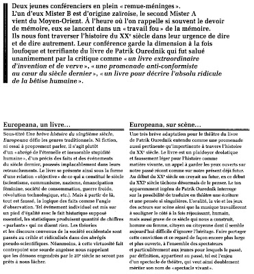Critique de théâtre September 2008