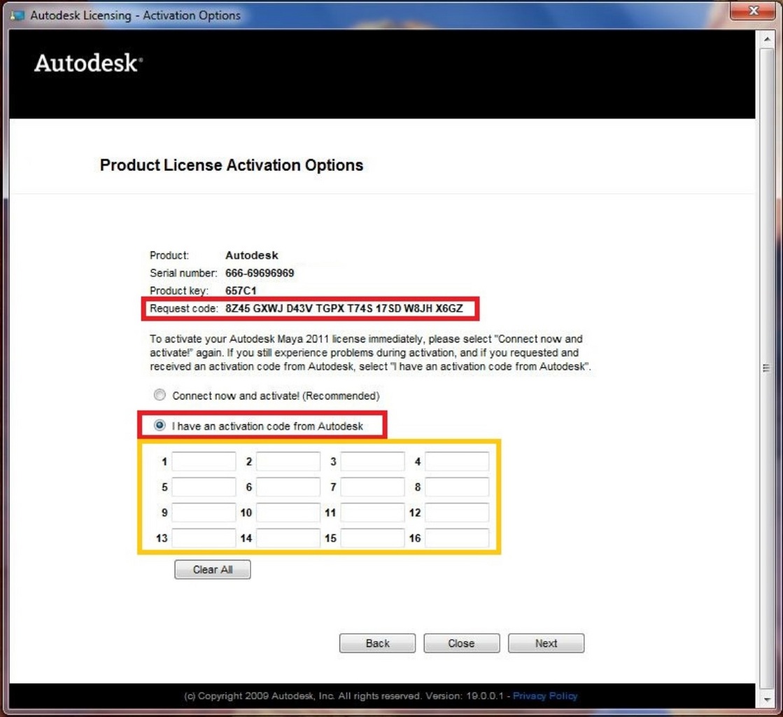 autodesk 2011 activation code