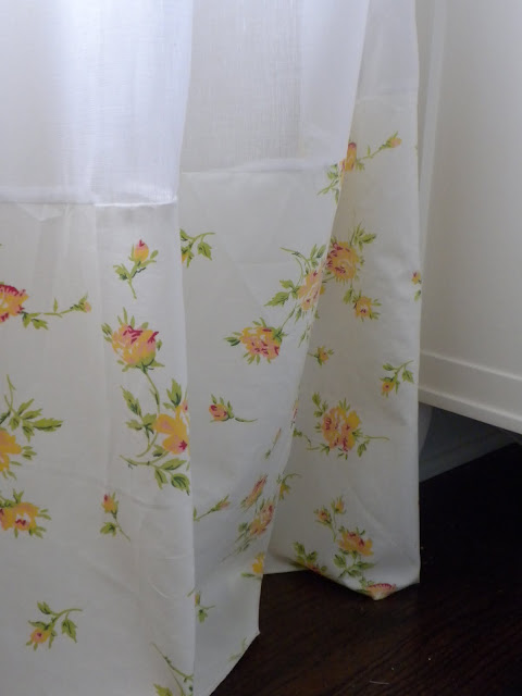 Vintage linens as curtains