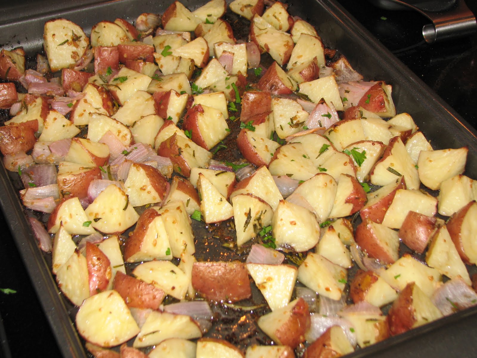 The Orange Skillet Roasted Potatoes with Red Onions