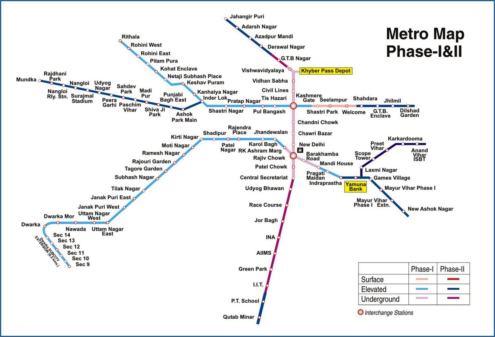 Maha Delhi Latest Delhi Metro Route Map