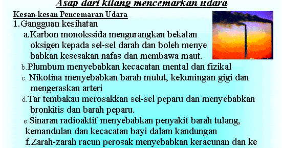 Kesan pencemaran udara kepada manusia