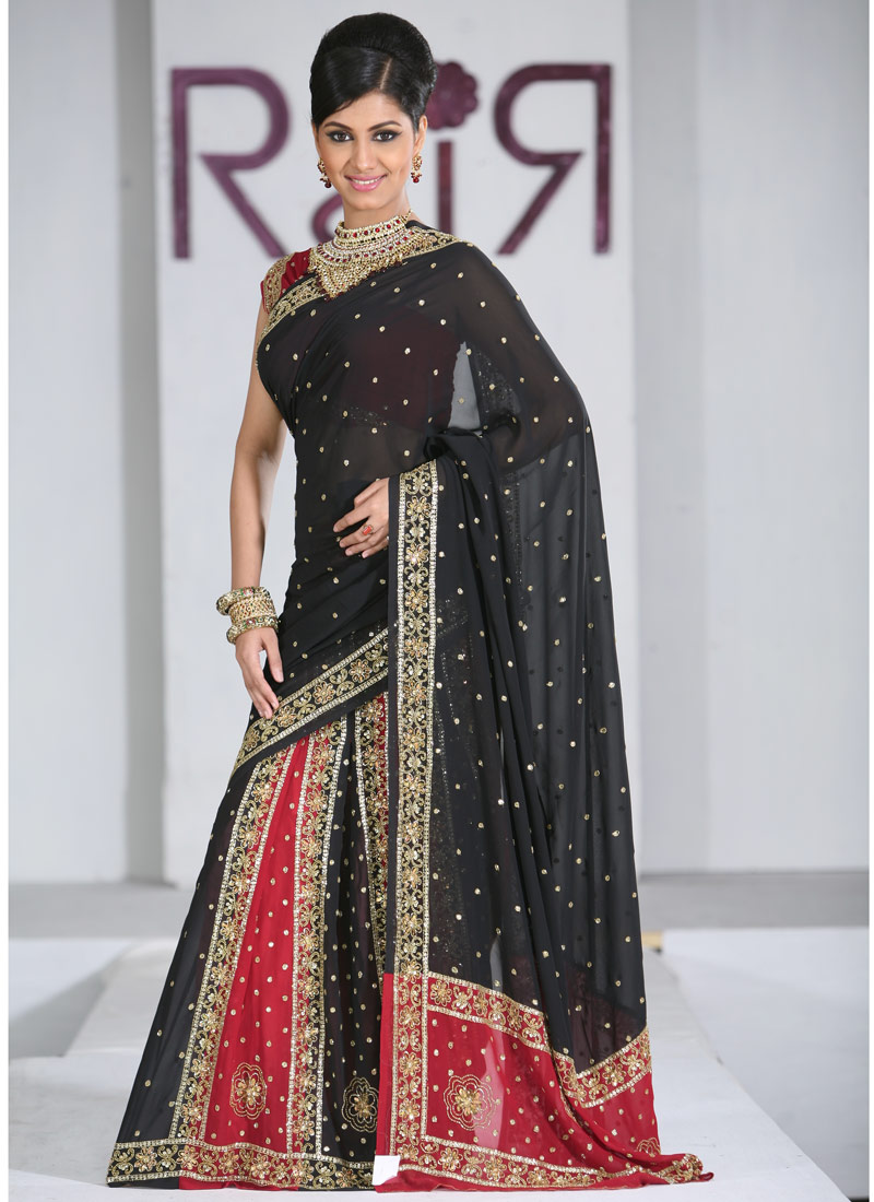 Fashion India bridal lehenga style saree