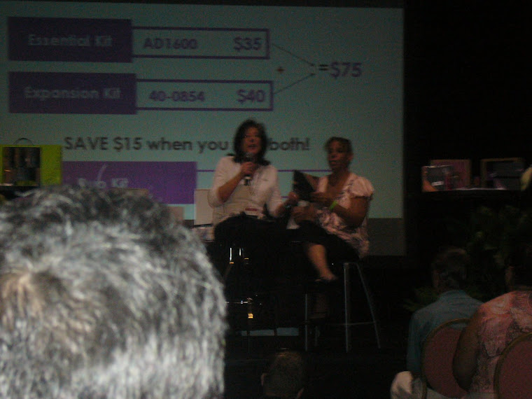 CARMEN ON STAGE AS THE MODEL FOR RIBBON PRESENTATION