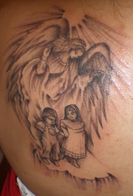 Beautiful Girl Tattoo With Tattoos Pictures Typically Sweet Guardian Angel 