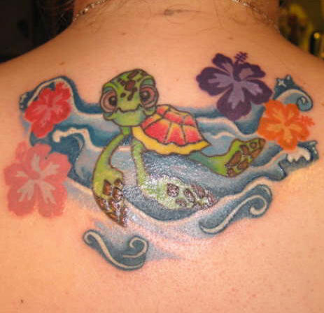 Rainbow Sea Turtle Tattoo Hat by StargazerDesigns. Turtle Tattoos