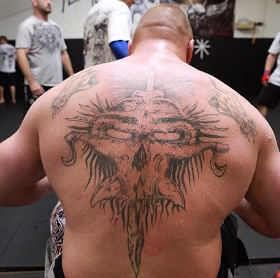  work with UFC and WWE. Brock Lesnar has quite a collection of tattoos, 