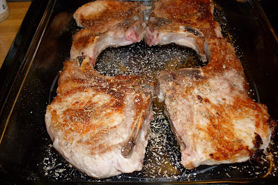 Perfectly browned chops for One Pan Pork Chops and Scalloped Potatoes.