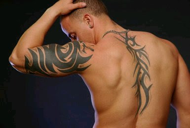 View of Modern Tribal Tattoo Design in body