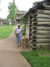 Geri and I inspecting barracks