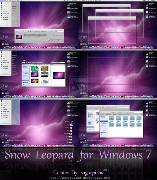 Snow Leopard for Windows 7 theme