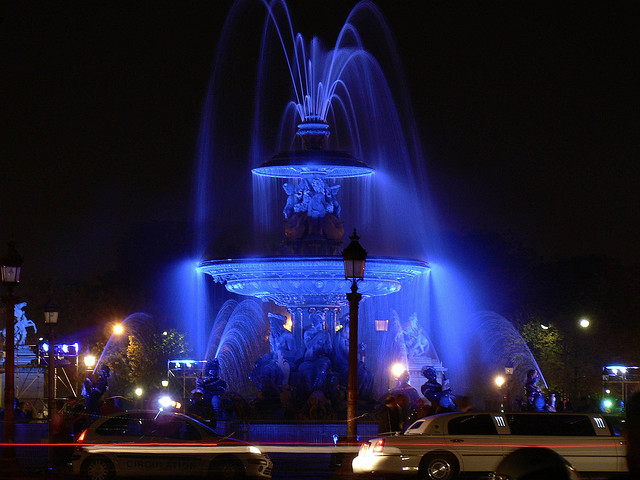 Yves Klein blue Paris Concorde Fountain