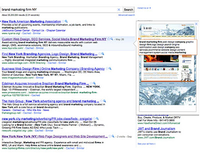 www.liqui-site.com on Page 1 for 'brand marketing NY'