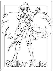 coloring pages anime sailor pluto characters