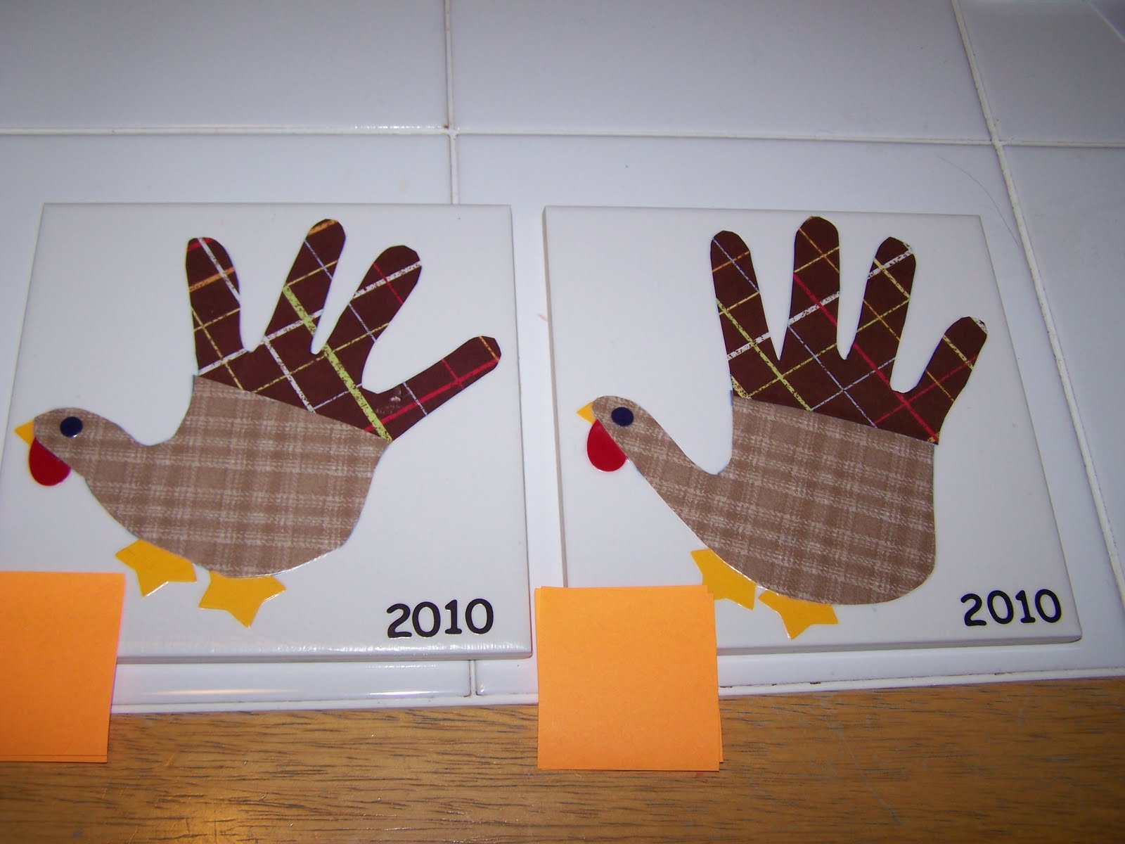 A Day of Wonders Turkey Handprint Trivets