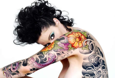 black flower tattoo. lack and white flower tattoos
