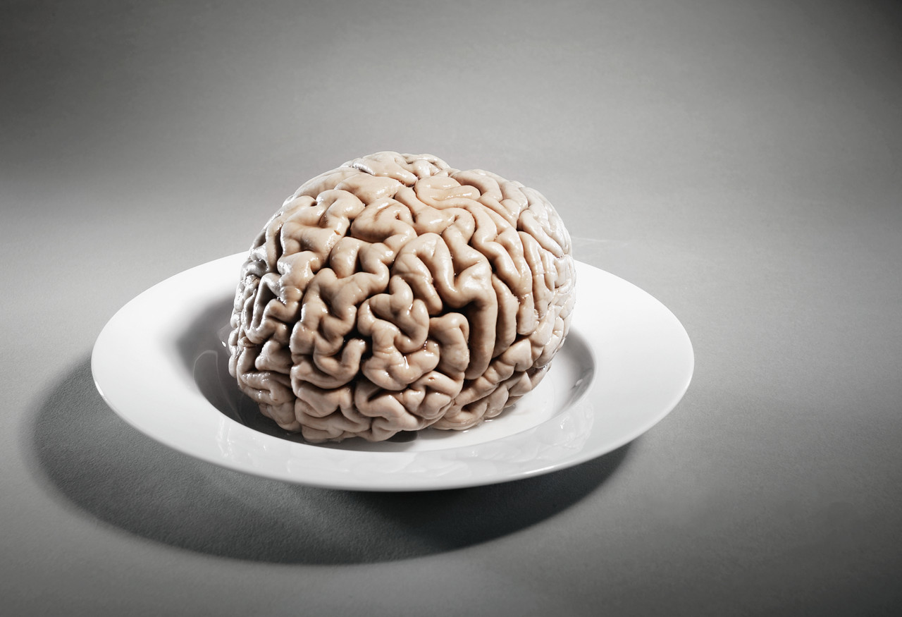 Ковид и мозг. Мозг человека на тарелке.