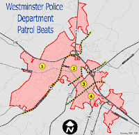 100 Westminster Police Dept Sector "Beat Map"