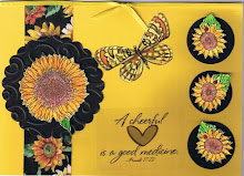 Sunflower card, sunflowers are 3-D