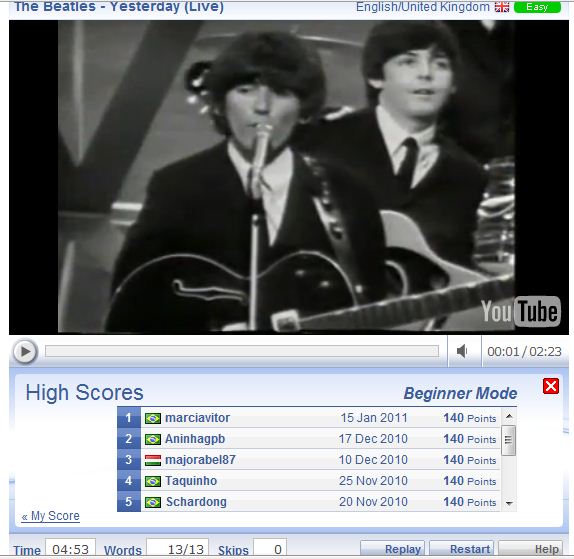 ICT in ELT (Jean's Warwick 2010/2011) Lyrics Training Learn English