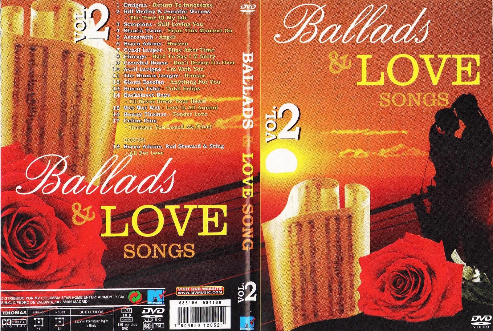 Capas Shows Internacional Ballads e Love Songs Volume 2